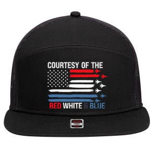 Courtesy Of The Red White And Blue 7 Panel Mesh Trucker Snapback Hat