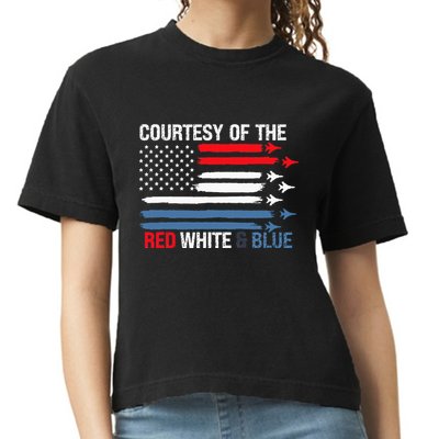 Courtesy Of The Red White And Blue Comfort Colors Boxy T-Shirt