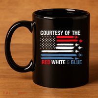 Courtesy Of The Red White And Blue 11oz C Handle Ceramic Mug