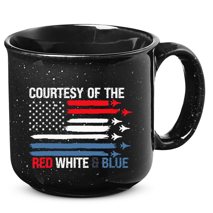 Courtesy Of The Red White And Blue 15oz Campfire Ceramic Mug