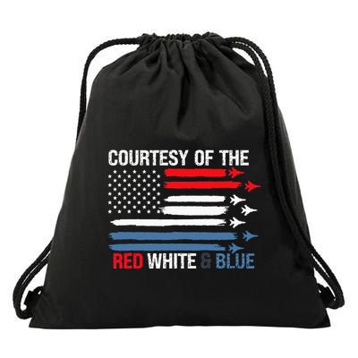 Courtesy Of The Red White And Blue Drawstring Bag