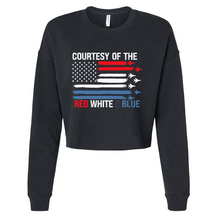 Courtesy Of The Red White And Blue Cropped Pullover Crew