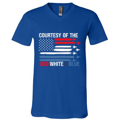 Courtesy Of The Red White And Blue V-Neck T-Shirt
