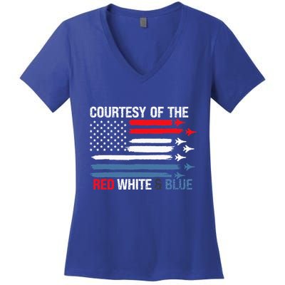 Courtesy Of The Red White And Blue Women's V-Neck T-Shirt