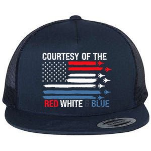 Courtesy Of The Red White And Blue Flat Bill Trucker Hat