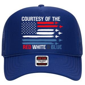 Courtesy Of The Red White And Blue High Crown Mesh Back Trucker Hat