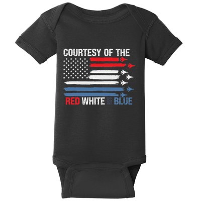 Courtesy Of The Red White And Blue Baby Bodysuit