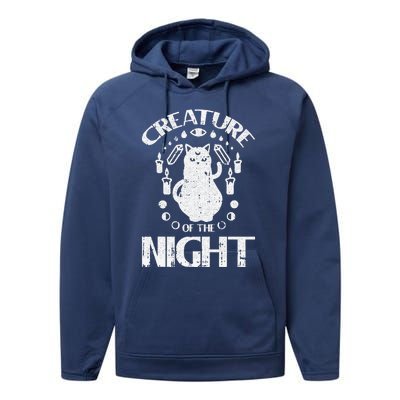 Creature Of The Night Halloween Costume Funny Cat Witch Performance Fleece Hoodie