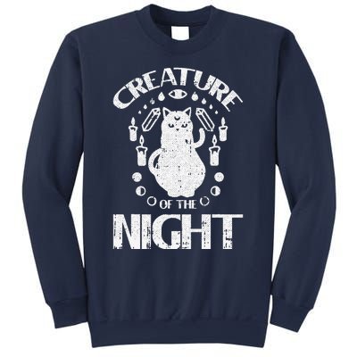 Creature Of The Night Halloween Costume Funny Cat Witch Sweatshirt