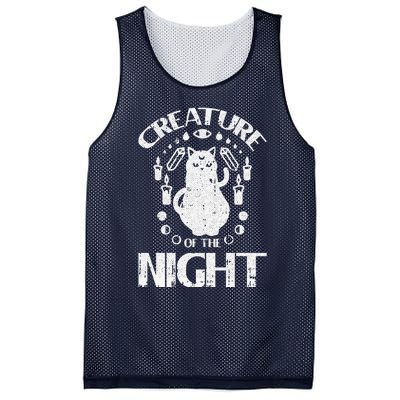 Creature Of The Night Halloween Costume Funny Cat Witch Mesh Reversible Basketball Jersey Tank