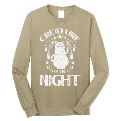 Creature Of The Night Halloween Costume Funny Cat Witch Long Sleeve Shirt