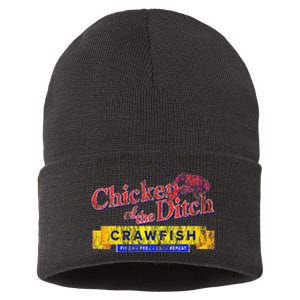 Chicken Of The Ditch Crawfish Crawfish Boil Sustainable Knit Beanie