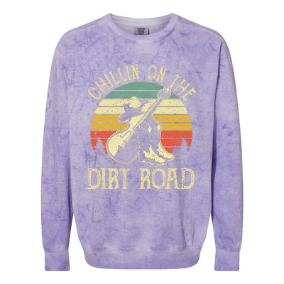 Chillin On The Dirt Road Western Life Rodeo Country Music Colorblast Crewneck Sweatshirt