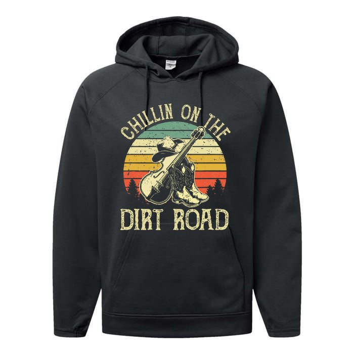 Chillin On The Dirt Road Western Life Rodeo Country Music Performance Fleece Hoodie