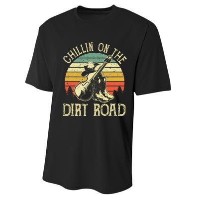 Chillin On The Dirt Road Western Life Rodeo Country Music Performance Sprint T-Shirt