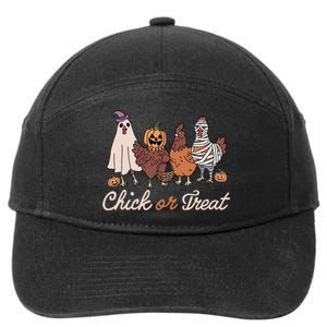 Chick Or Treat Halloween Witch Spooky Chicken 7-Panel Snapback Hat