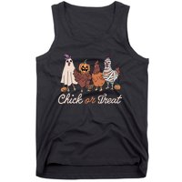 Chick Or Treat Halloween Witch Spooky Chicken Tank Top