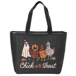 Chick Or Treat Halloween Witch Spooky Chicken Zip Tote Bag