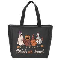 Chick Or Treat Halloween Witch Spooky Chicken Zip Tote Bag