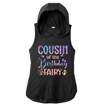 Cousin Of The Birthday Fairy Family Magical Bday Party Ladies PosiCharge Tri-Blend Wicking Draft Hoodie Tank