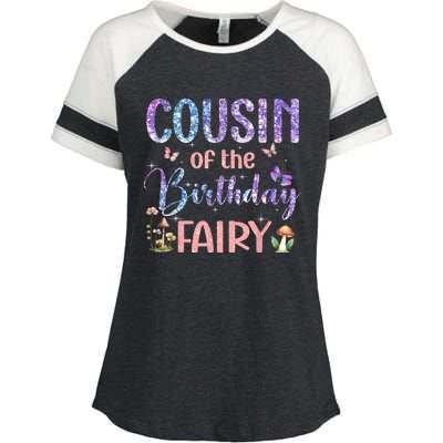 Cousin Of The Birthday Fairy Family Magical Bday Party Enza Ladies Jersey Colorblock Tee