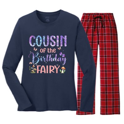 Cousin Of The Birthday Fairy Family Magical Bday Party Women's Long Sleeve Flannel Pajama Set 