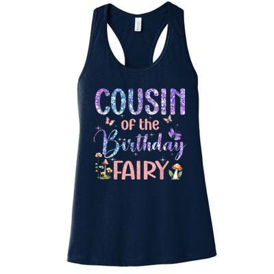 Cousin Of The Birthday Fairy Family Magical Bday Party Women's Racerback Tank