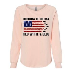 Courtesy Of The Usa Red White And Blue Womens California Wash Sweatshirt