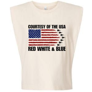 Courtesy Of The Usa Red White And Blue Garment-Dyed Women's Muscle Tee