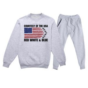 Courtesy Of The Usa Red White And Blue Premium Crewneck Sweatsuit Set