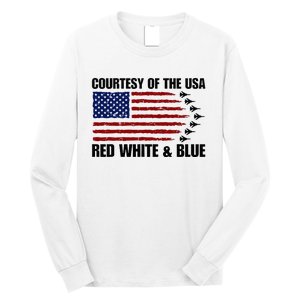 Courtesy Of The Usa Red White And Blue Long Sleeve Shirt