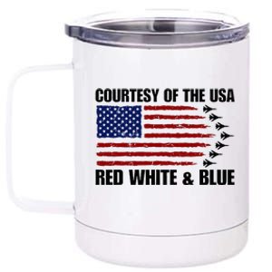 Courtesy Of The Usa Red White And Blue 12 oz Stainless Steel Tumbler Cup