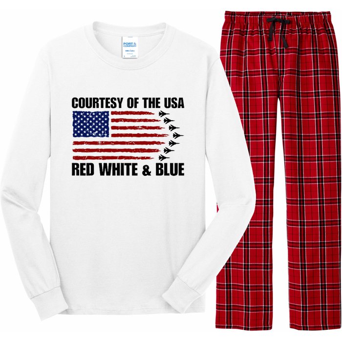 Courtesy Of The Usa Red White And Blue Long Sleeve Pajama Set