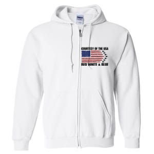 Courtesy Of The Usa Red White And Blue Full Zip Hoodie