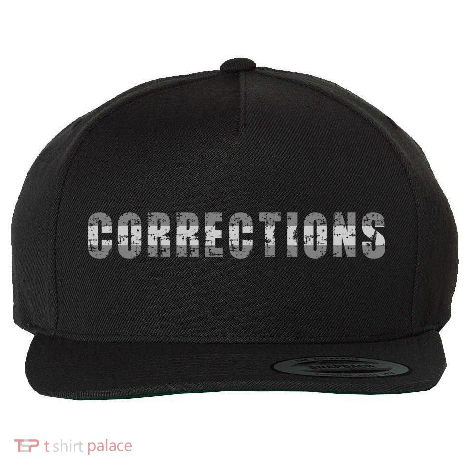 Corrections Officer Thin Silver Line Correctional Officer Cool Gift Wool Snapback Cap