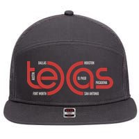 Cities Of Texas Logo 7 Panel Mesh Trucker Snapback Hat