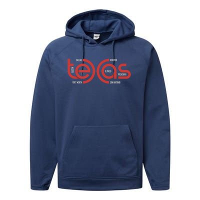 Cities Of Texas Logo Performance Fleece Hoodie