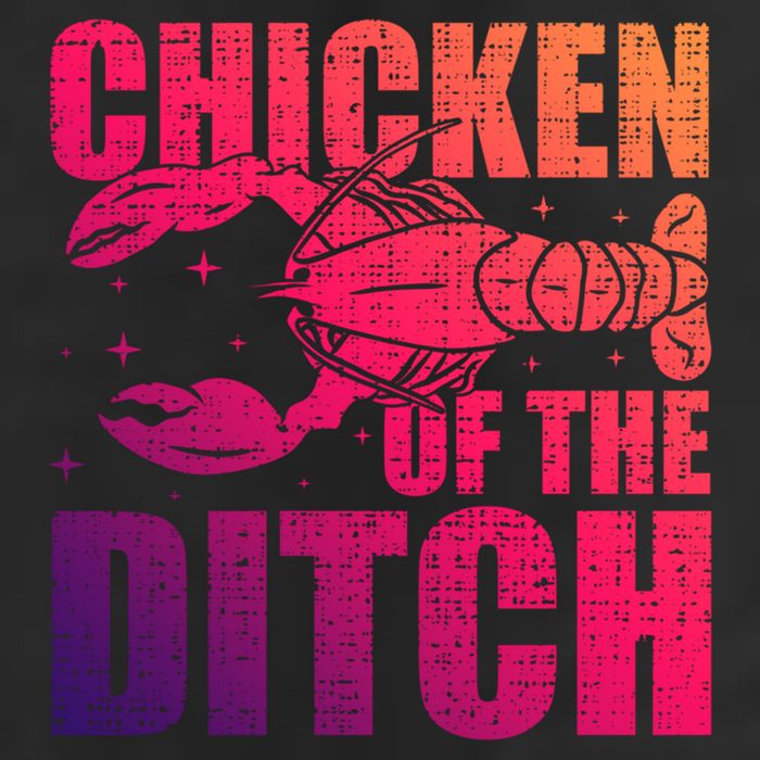 Chicken Of The Ditch Crawfish Season Mud Bug Lovers Gift 7 Panel Mesh Trucker Snapback Hat