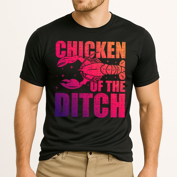 Chicken Of The Ditch Crawfish Season Mud Bug Lovers Gift Cooling Performance Crew T-Shirt