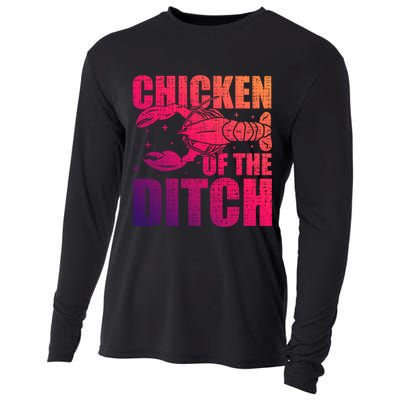 Chicken Of The Ditch Crawfish Season Mud Bug Lovers Gift Cooling Performance Long Sleeve Crew