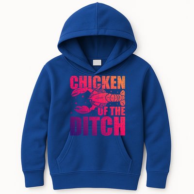 Chicken Of The Ditch Crawfish Season Mud Bug Lovers Gift Kids Hoodie