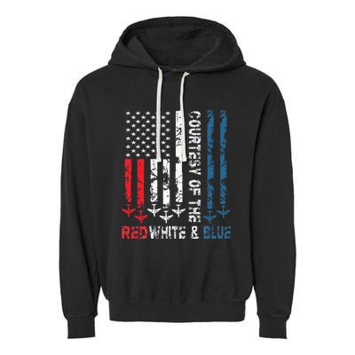 Courtesy Of The Red White And Blue Vintage America Us Flag Garment-Dyed Fleece Hoodie