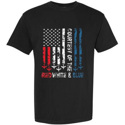 Courtesy Of The Red White And Blue Vintage America Us Flag Garment-Dyed Heavyweight T-Shirt