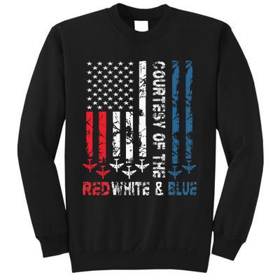 Courtesy Of The Red White And Blue Vintage America Us Flag Sweatshirt