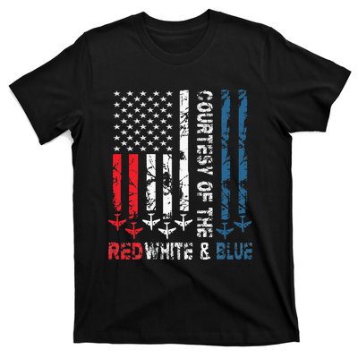 Courtesy Of The Red White And Blue Vintage America Us Flag T-Shirt