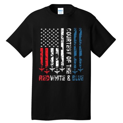 Courtesy Of The Red White And Blue Vintage America Us Flag Tall T-Shirt