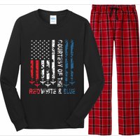 Courtesy Of The Red White And Blue Vintage America Us Flag Long Sleeve Pajama Set