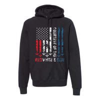 Courtesy Of The Red White And Blue Vintage America Us Flag Premium Hoodie