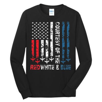 Courtesy Of The Red White And Blue Vintage America Us Flag Tall Long Sleeve T-Shirt