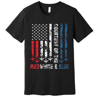 Courtesy Of The Red White And Blue Vintage America Us Flag Premium T-Shirt